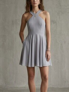 Lulu's Forevermore Grey Skater Dress